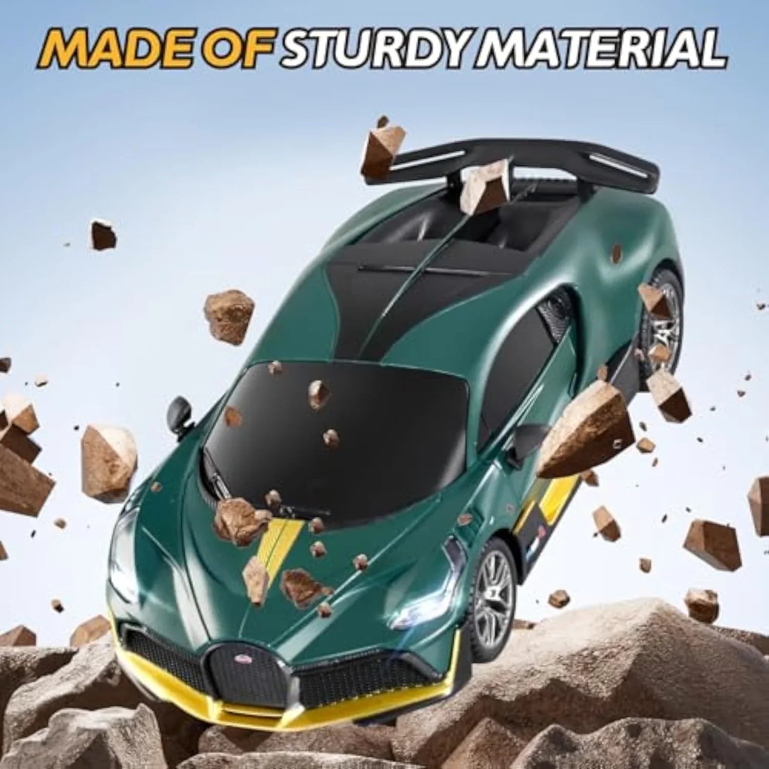 MIEBELY Remote Control Car - 1/24 Scale Fast Rc Race Car, Bugatti Divo 3.7V 500 mAh Toys with Headlight, Racing Hobby Model Birthday Ideal Gifts for Adults Kids Boys Age 6 7 8 9 Year Old - MIEBELY