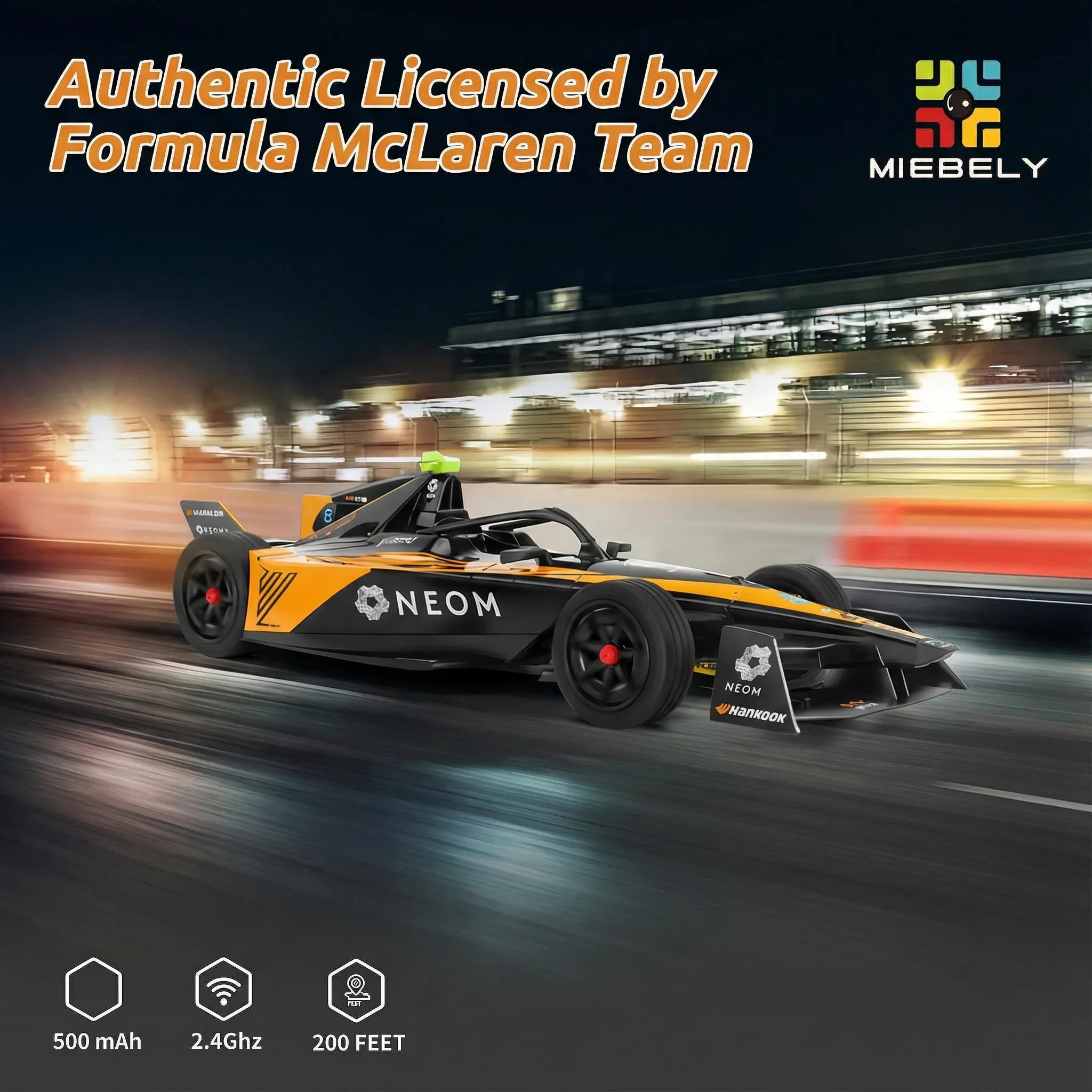 MIEBELY Remote Control Car - 1/14 Scale Authentic Licensed McLaren NEOM Formula Rc Race Car,2.4GHz 3.7V 500 mAh Toys, Racing Hobby Car Model Ideal Gifts for Adults Kids Boys Girls - MIEBELY