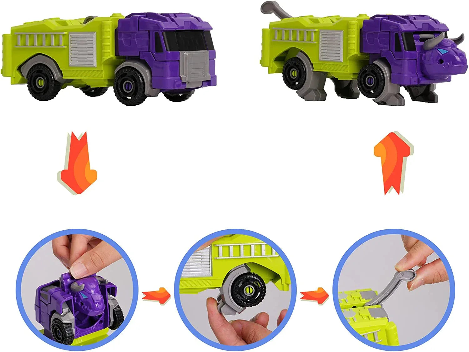 MIEBELY Toddler Robot Vehicles Set - 4Pcs Transforming Robots Toys for Kids - Magnetic Toys with Sturdy Connectors, Easy DIY Assembly Function - 4-in-1 Educational STEM for 3 4 5 6 Year Old Boys - MIEBELY