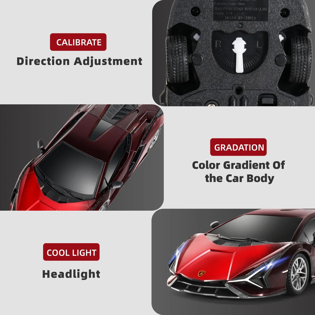 MIEBELY Lamboghini RC Car - 1:24 Scale Lambo Toy Car 3.7V 500mAh, Sián Fast Remote Control Car for Boys 8-12, Rc Race Model Birthday Gifts for Kids Adults Boys Girls Age 6-12 Year Old - MIEBELY
