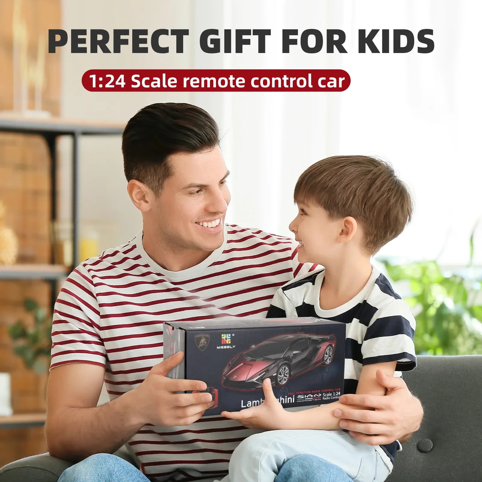 MIEBELY Lamboghini RC Car - 1:24 Scale Lambo Toy Car 3.7V 500mAh, Sián Fast Remote Control Car for Boys 8-12, Rc Race Model Birthday Gifts for Kids Adults Boys Girls Age 6-12 Year Old - MIEBELY