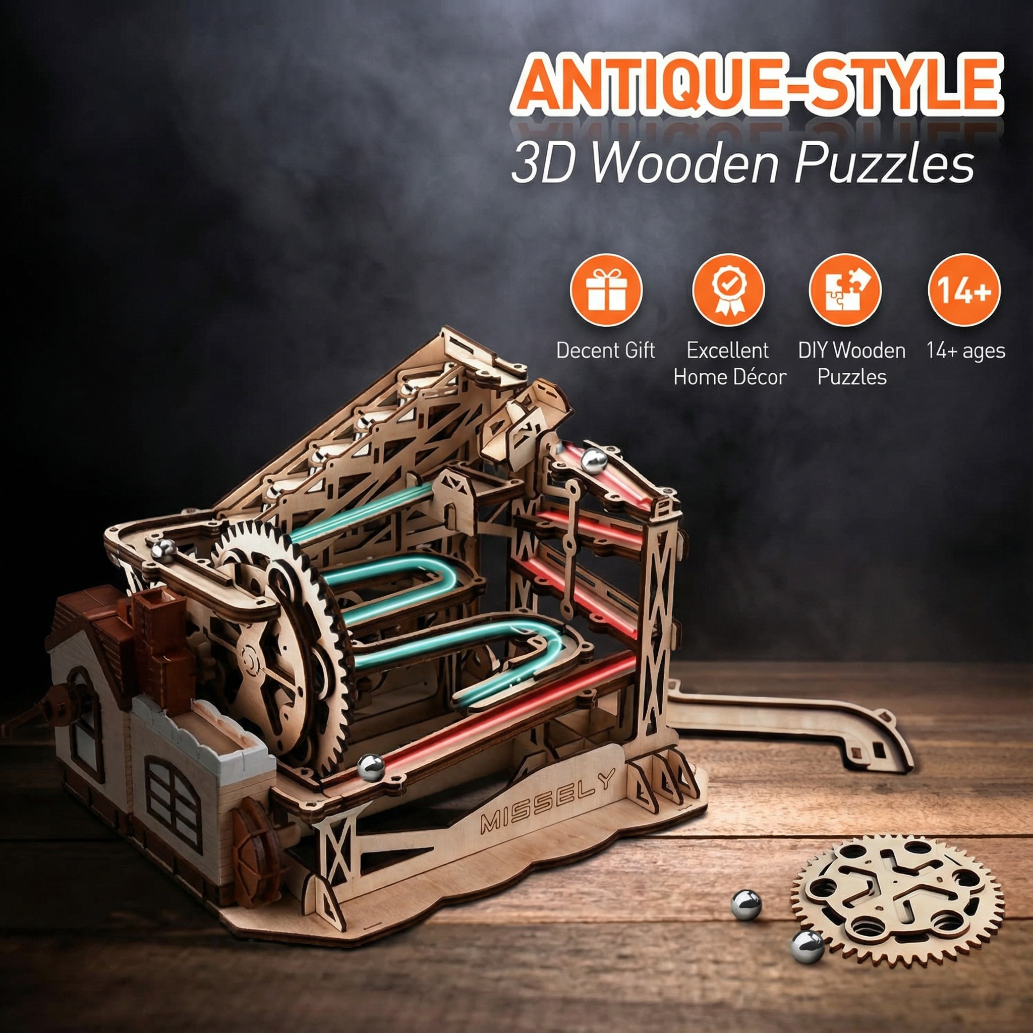 235-Piece 3D Wooden Marble Run Puzzle