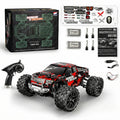 HAIBOXING 1:18 Scale All Terrain RC Car 36KM/H High Speed, 4WD Electric Vehicle,2.4 GHz Radio Controller, Included 2 Batteries and A Charger,Waterproof Off-Road Truck (Red) - MIEBELY