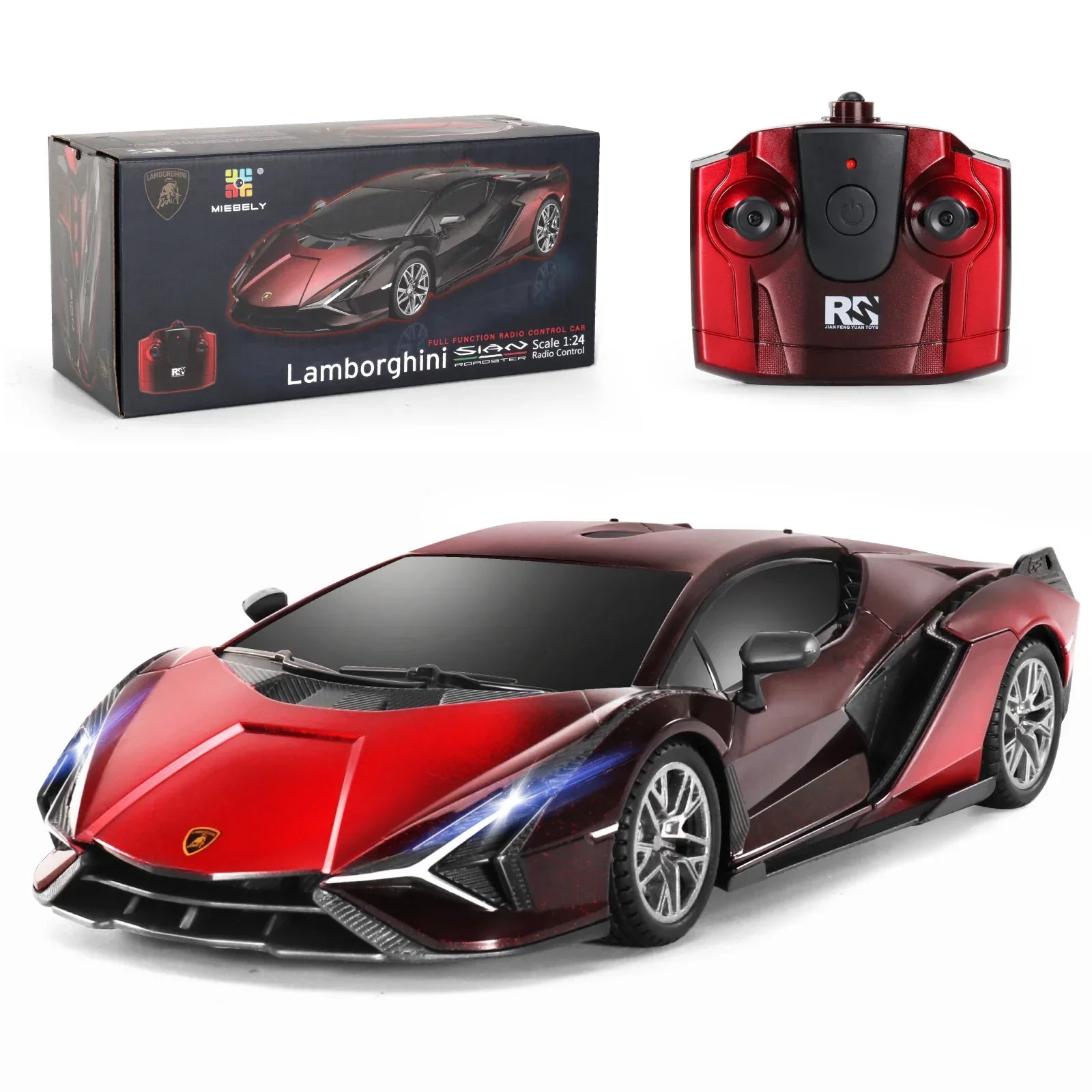 MIEBELY Lamboghini RC Car - 1:24 Scale Lambo Toy Car 3.7V 500mAh, Sián Fast Remote Control Car for Boys 8-12, Rc Race Model Birthday Gifts for Kids Adults Boys Girls Age 6-12 Year Old - MIEBELY