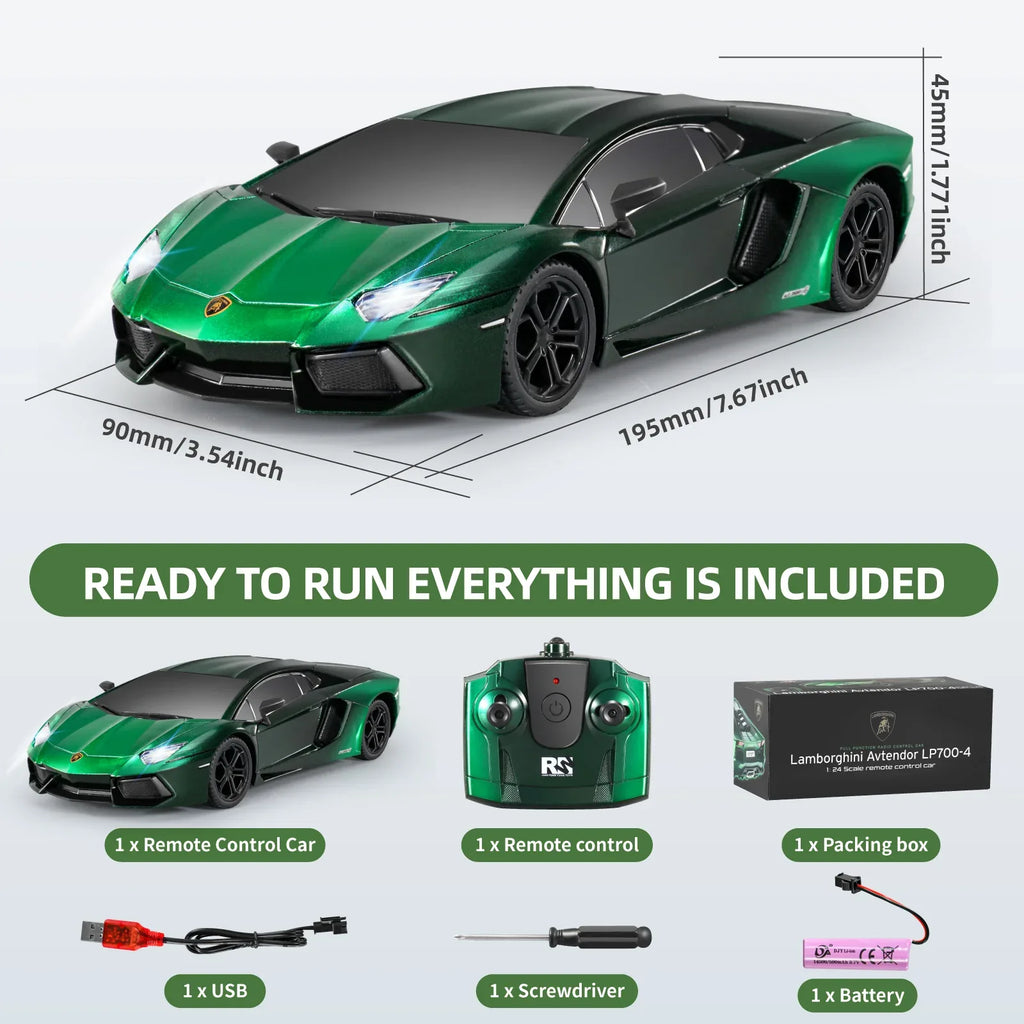 MIEBELY Lamboghini RC Car - 1:24 Scale Lambo Toy Car 3.7V 500mAh, Sián Fast Remote Control Car for Boys 8-12, Rc Race Model Birthday Gifts for Kids Adults Boys Girls Age 6-12 Year Old - MIEBELY