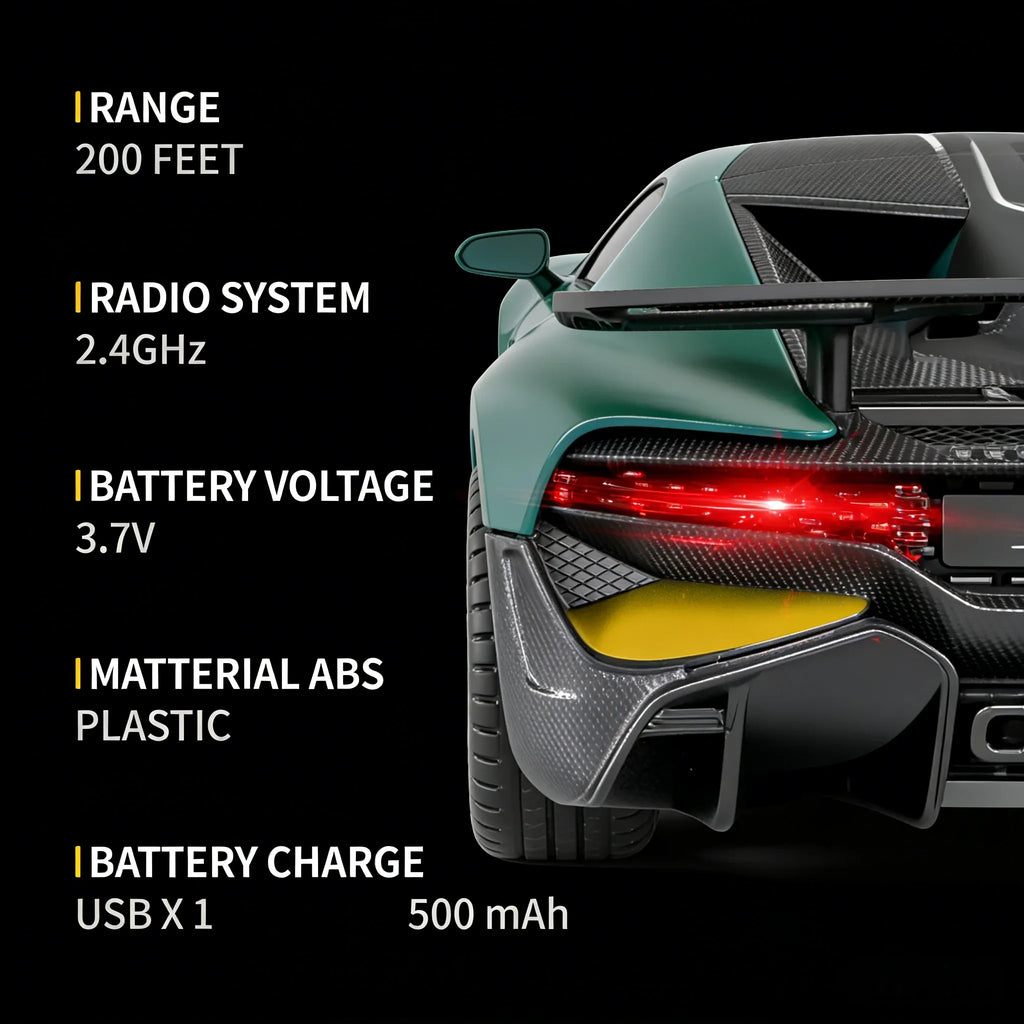 MIEBELY Remote Control Car - 1/24 Scale Fast Rc Race Car, Bugatti Divo 3.7V 500 mAh Toys with Headlight, Racing Hobby Model Birthday Ideal Gifts for Adults Kids Boys Age 6 7 8 9 Year Old - MIEBELY