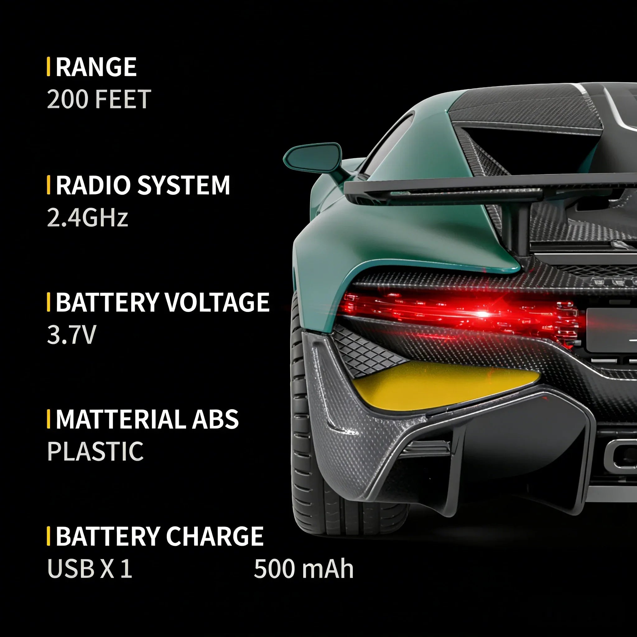 MIEBELY Remote Control Car - 1/24 Scale Fast Rc Race Car, Bugatti Divo 3.7V 500 mAh Toys with Headlight, Racing Hobby Model Birthday Ideal Gifts for Adults Kids Boys Age 6 7 8 9 Year Old - MIEBELY