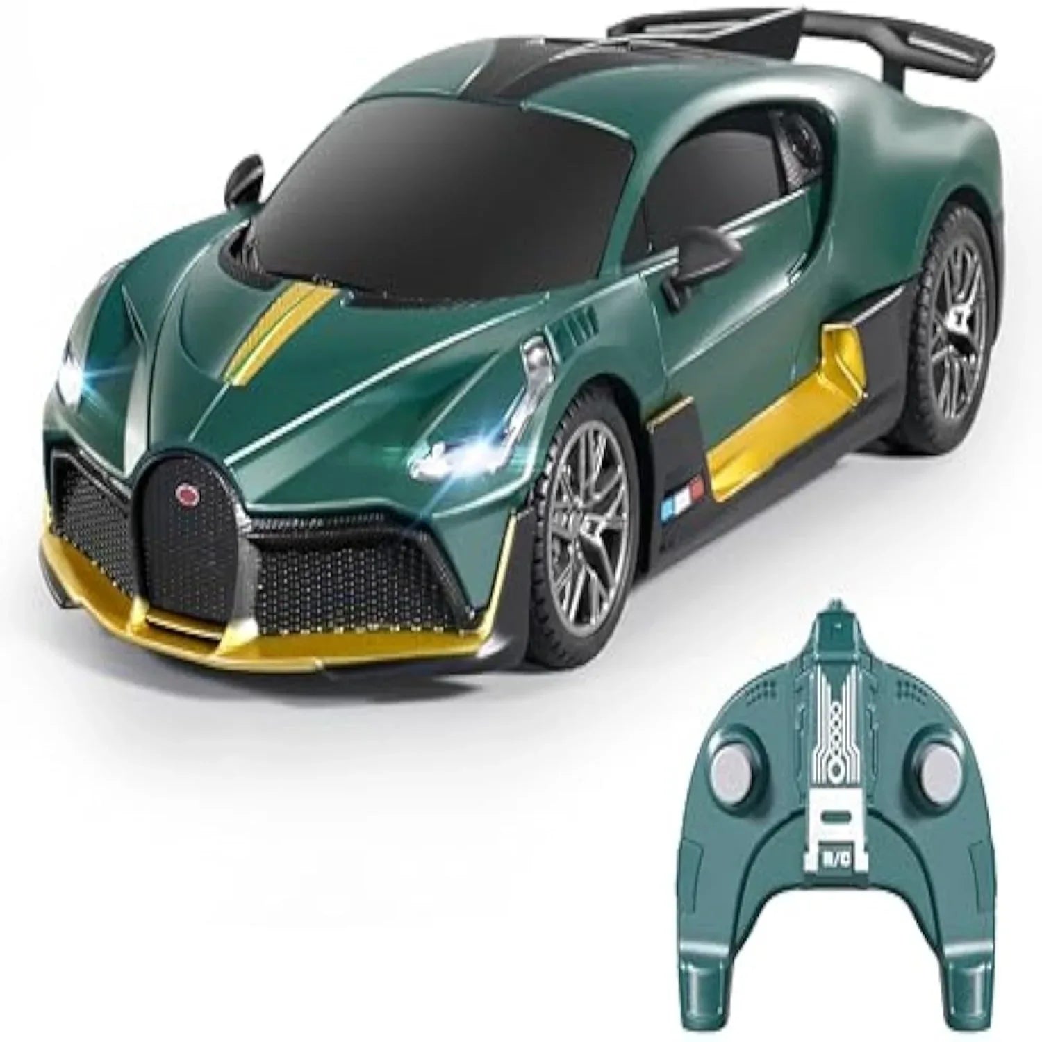 MIEBELY Remote Control Car - 1/24 Scale Fast Rc Race Car, Bugatti Divo 3.7V 500 mAh Toys with Headlight, Racing Hobby Model Birthday Ideal Gifts for Adults Kids Boys Age 6 7 8 9 Year Old - MIEBELY