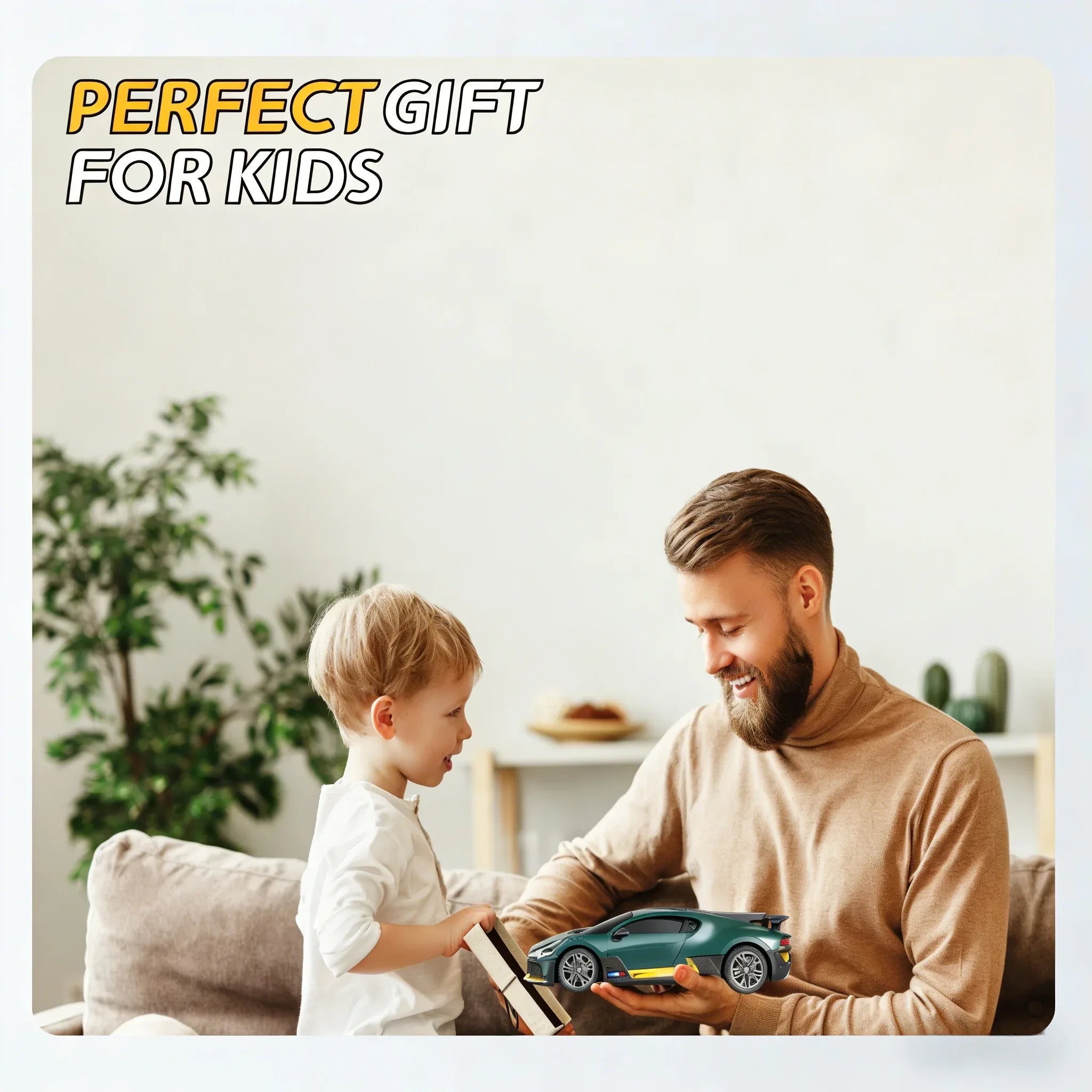 MIEBELY Remote Control Car - 1/24 Scale Fast Rc Race Car, Bugatti Divo 3.7V 500 mAh Toys with Headlight, Racing Hobby Model Birthday Ideal Gifts for Adults Kids Boys Age 6 7 8 9 Year Old - MIEBELY