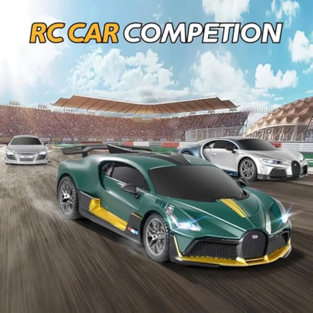 MIEBELY Remote Control Car - 1/24 Scale Fast Rc Race Car, Bugatti Divo 3.7V 500 mAh Toys with Headlight, Racing Hobby Model Birthday Ideal Gifts for Adults Kids Boys Age 6 7 8 9 Year Old - MIEBELY
