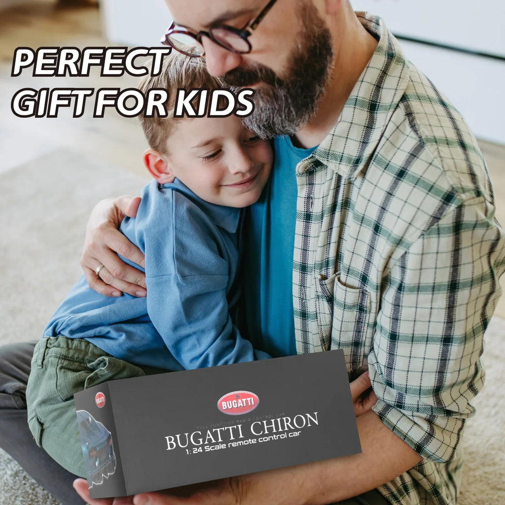 MIEBELY Remote Control Car - 1/24 Scale Fast Rc Race Car, Bugatti Chiron 3.7V 500 mAh Toys with Headlight, Racing Hobby Model Birthday Ideal Gifts for Adults Kids Boys Age 6 7 8 9 10 Year Old - MIEBELY