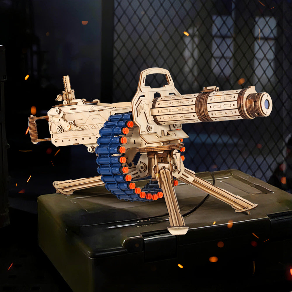 3D Wooden Gatling Foam Blaster Puzzle