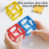 MIEBELY Magnetic Tiles, 112 PCS Magnetic Maze Building Blocks Toy for Kids with Glowing Ball, Magnet Marble Run Set, STEM Education Toddler Toy Building Block Gifts for Boys and Girls 3 4 5 6 7 8 9