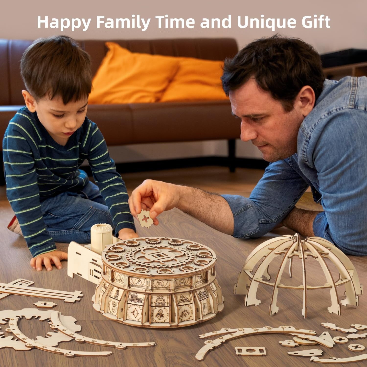 3D Wooden Globe Puzzle (Brown)