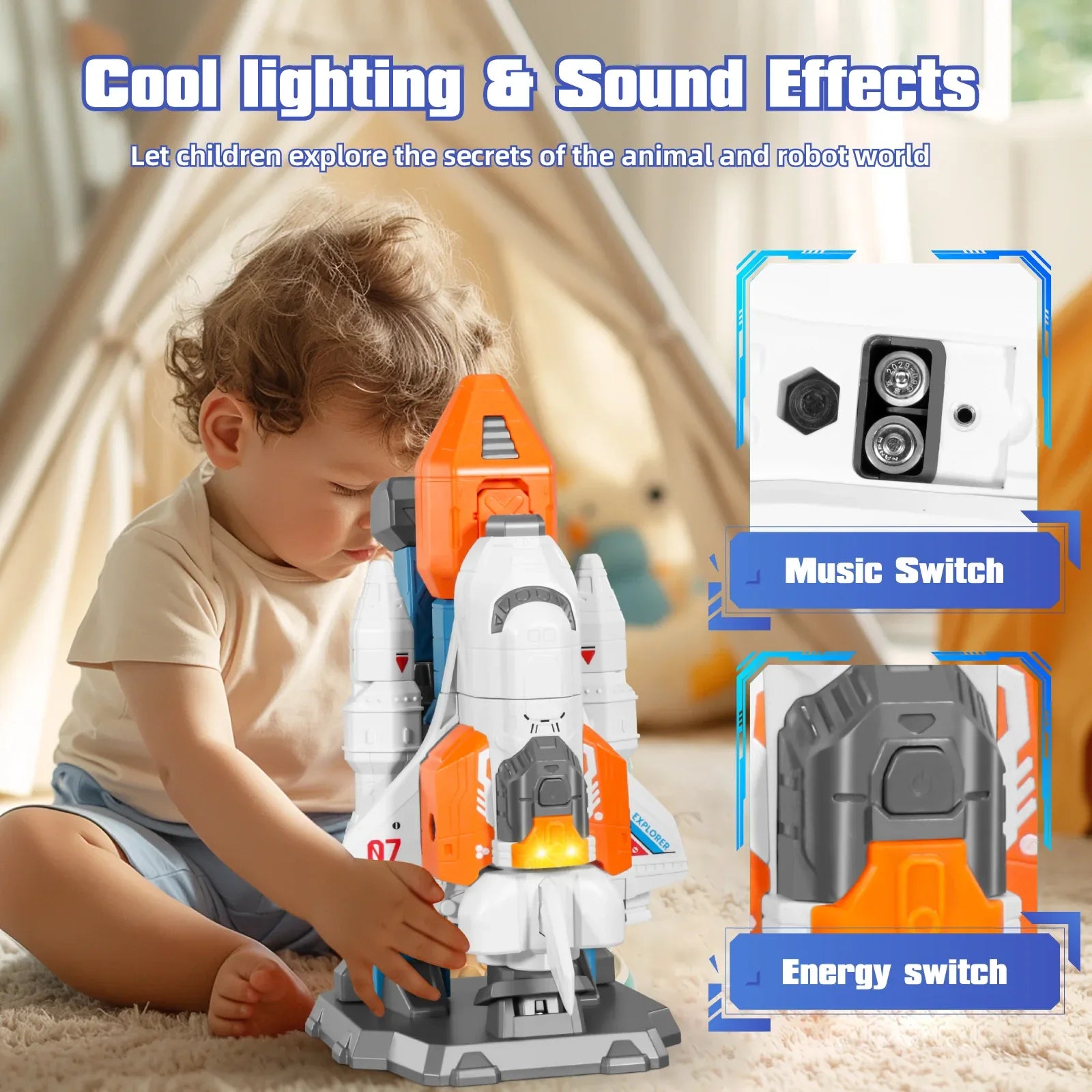 Miebely Magnetic Transform Robot Toy, 3 in 1 Large STEM Construction Transforming Toy for Toddlers, Kids Action Figure Robot For Boy and Girls, Education Gifts for Kid 3 4 5 6 7 Birthday Christmas - MIEBELY