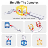 MIEBELY Magnetic Tiles, 112 PCS Magnetic Maze Building Blocks Toy for Kids with Glowing Ball, Magnet Marble Run Set, STEM Education Toddler Toy Building Block Gifts for Boys and Girls 3 4 5 6 7 8 9