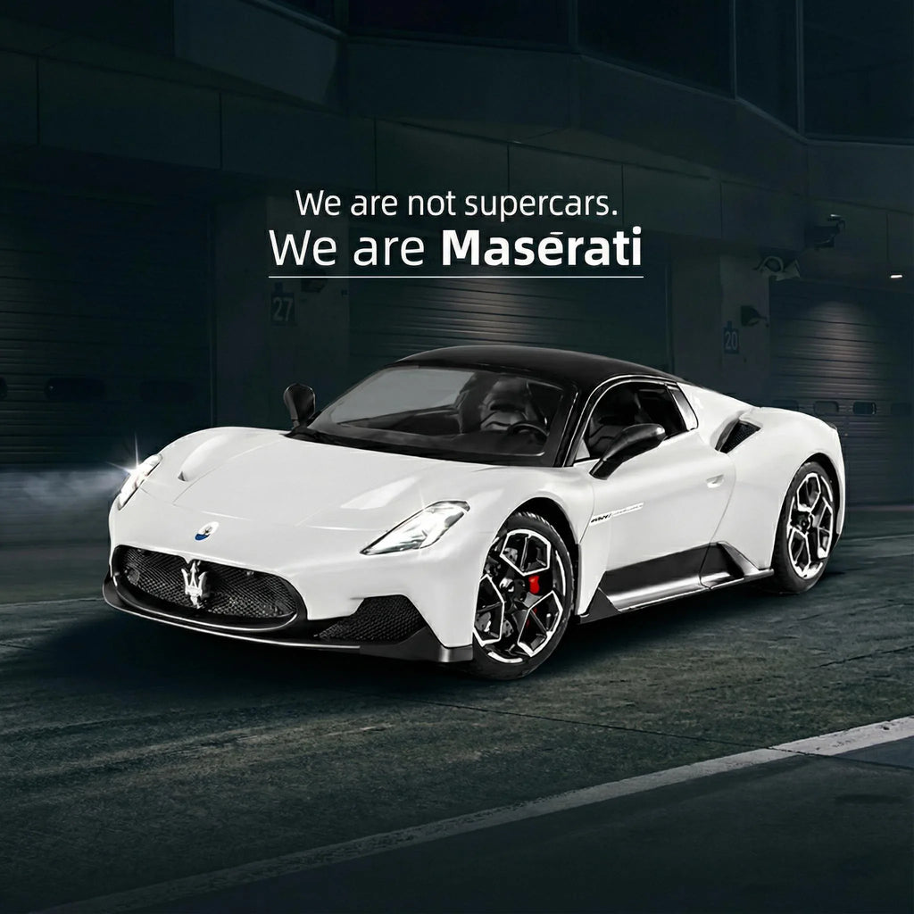 MIEBELY Maserati Remote Control Car, Openable Door 1:12 Scale Rc Toy Car 7.4V 900mAh Licensed 12Km/h Fast Rc Cars with Led Light 2.4Ghz Model Car for Adults Boys Girls Birthday Ideas Gift (White) - MIEBELY
