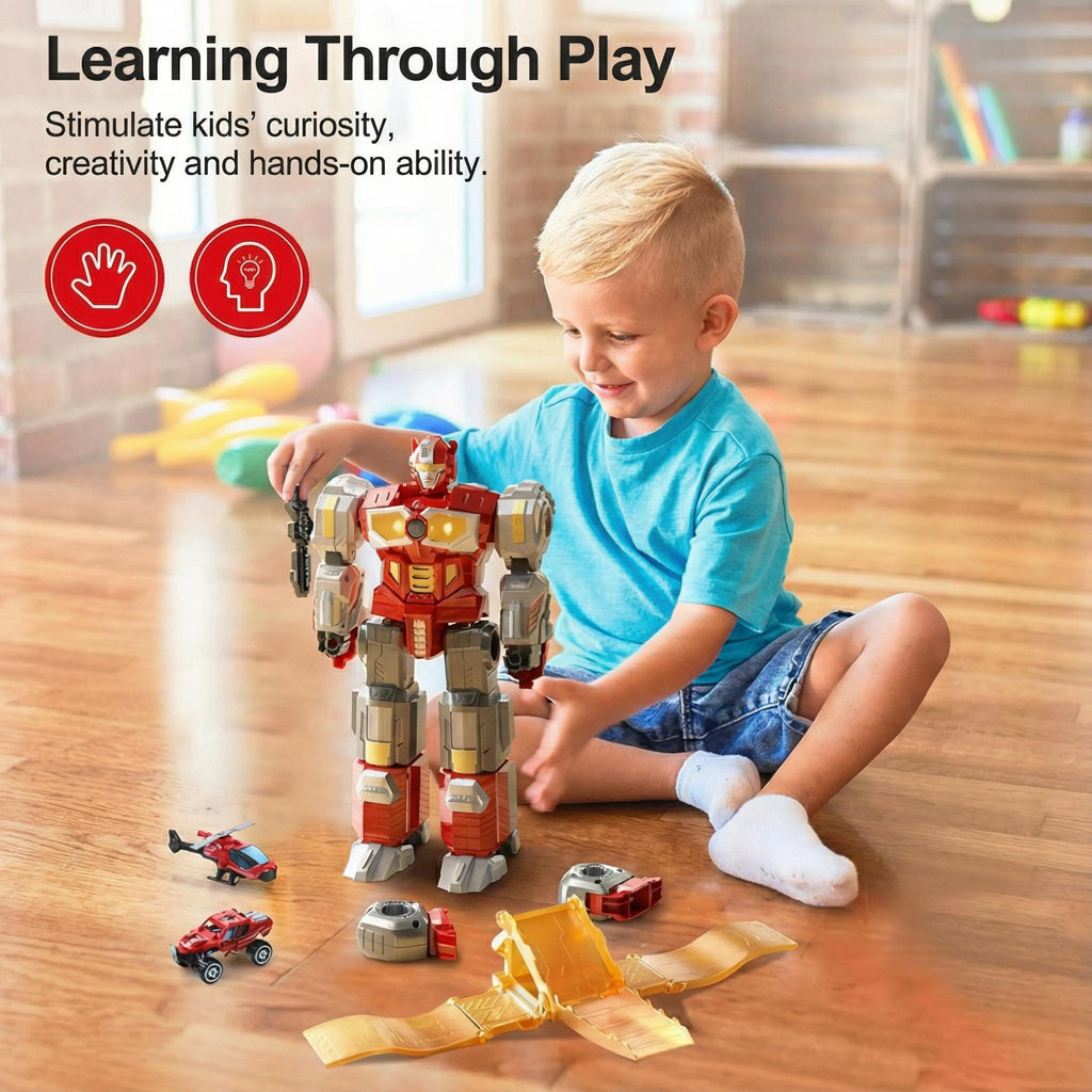 3-in-1 Magnetic Dinosaur Transforming Robot Toy