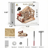 MIEBELY for Mom 3D Wooden Puzzles for Adults, 235 Pieces DIY Wood Marble Run Model Kits, Electrical Mechanical Gear W/Motor Building Kit, 3D Puzzle Creative Home Decor Gift Ideas