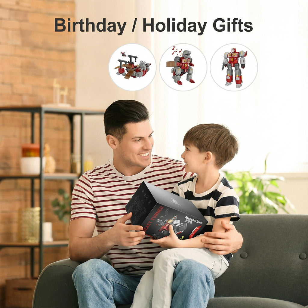 3-in-1 Magnetic Dinosaur Transforming Robot Toy