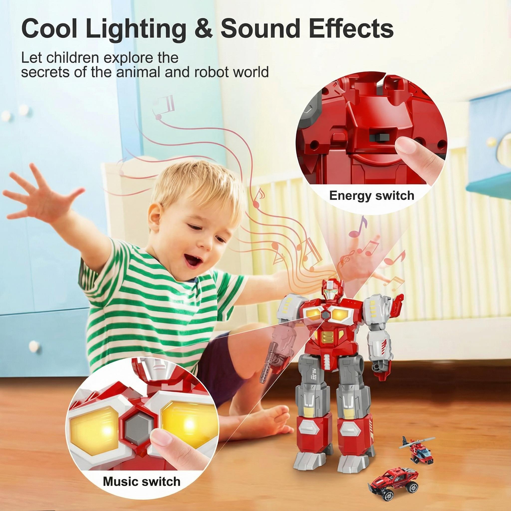 3-in-1 Magnetic Dinosaur Transforming Robot Toy