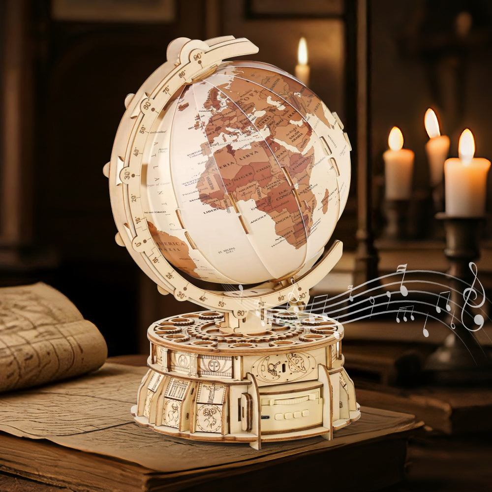3D Wooden Globe Puzzle (Brown)