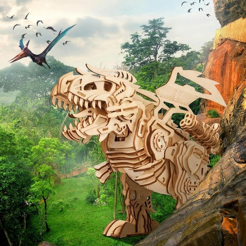 3D Wooden T-Rex Model Puzzle