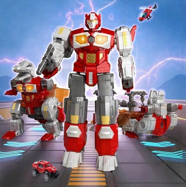 3-in-1 Magnetic Dinosaur Transforming Robot Toy