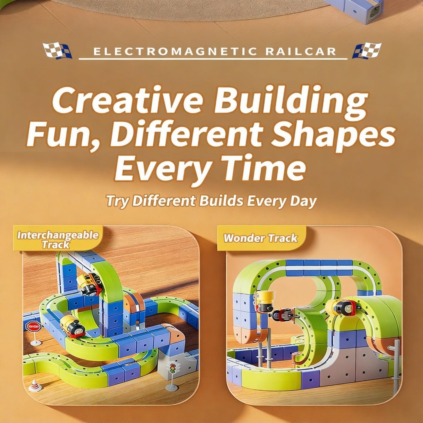 55 PCS Magnetic Electric Track Set