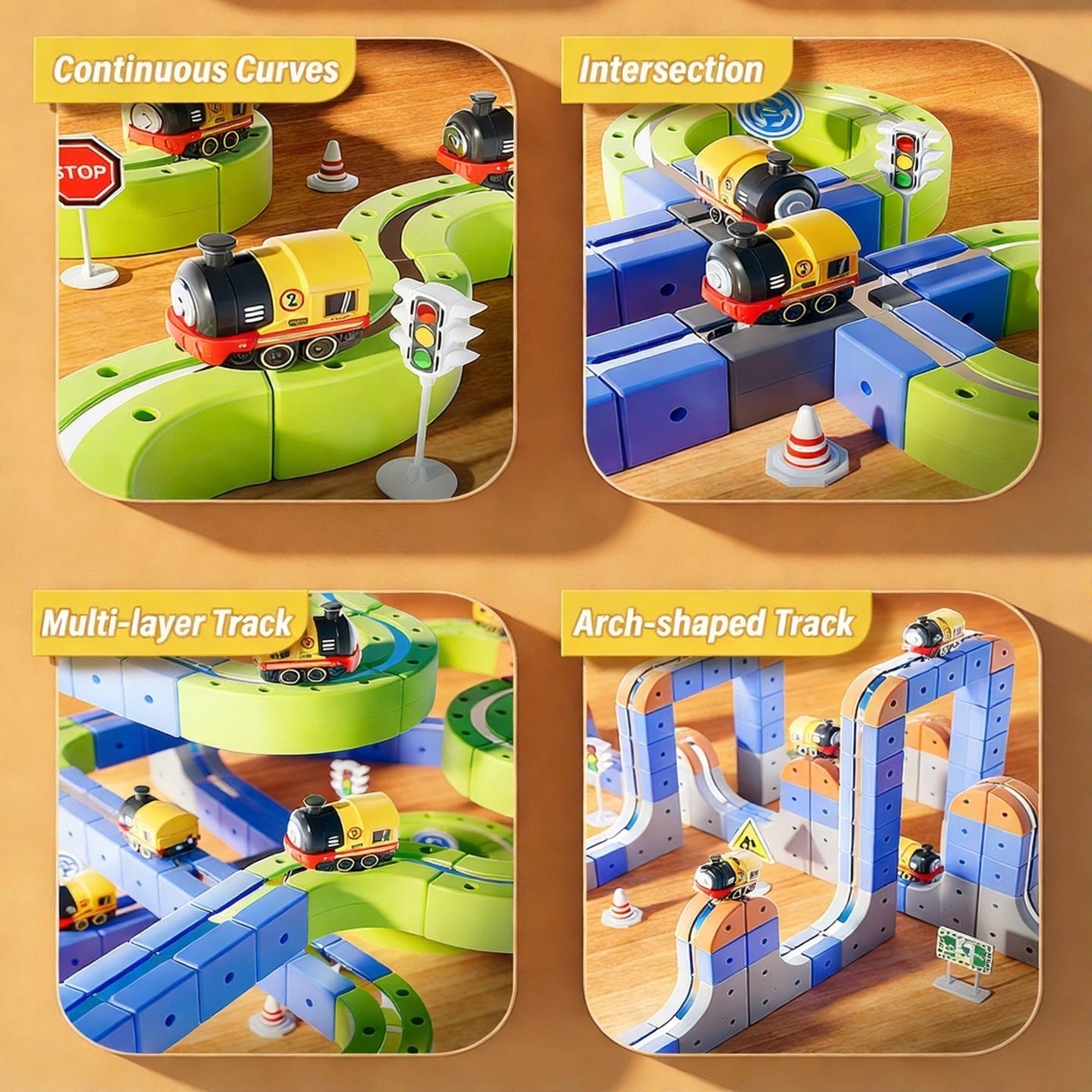 55 PCS Magnetic Electric Track Set