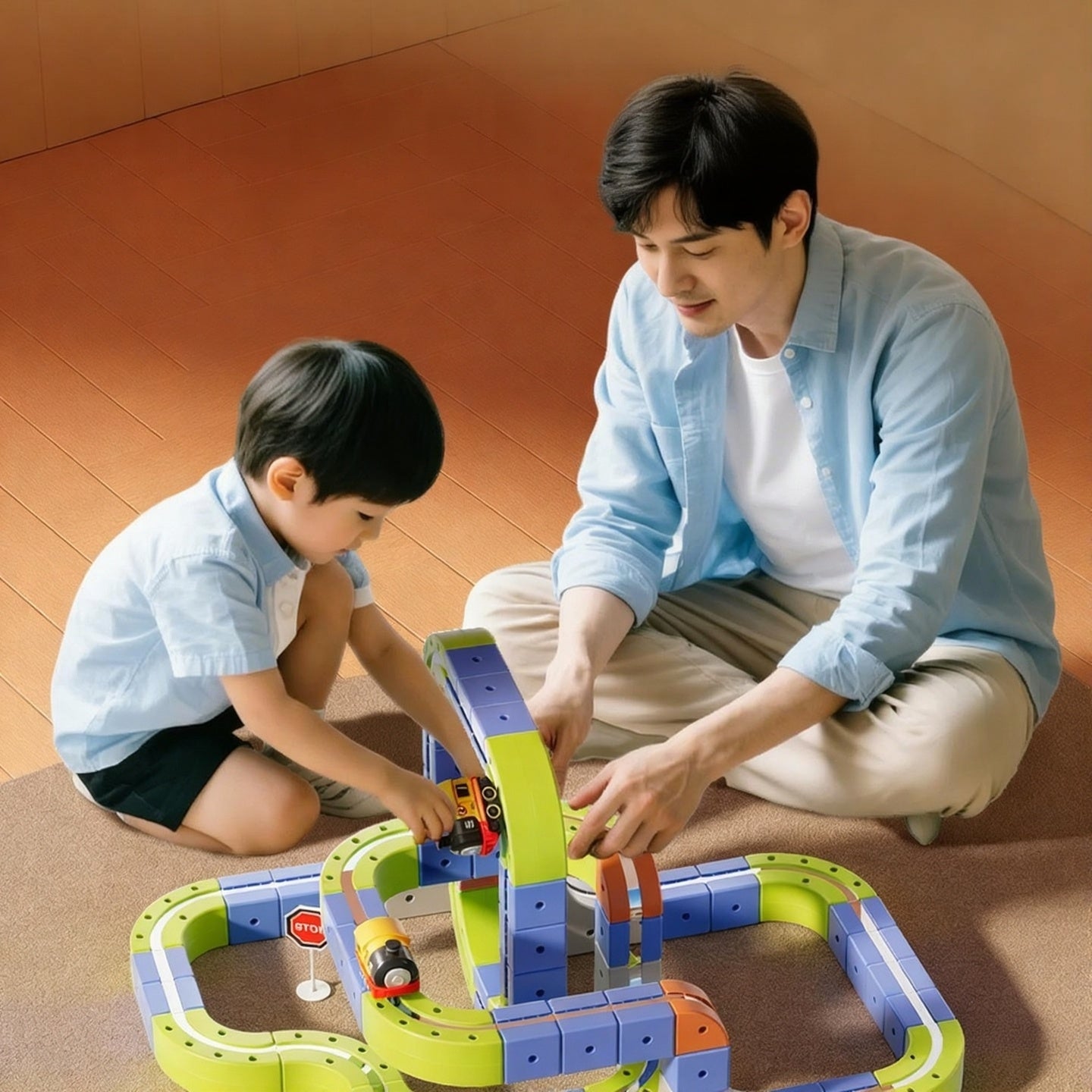 126 PCS Magnetic Electric Track Set