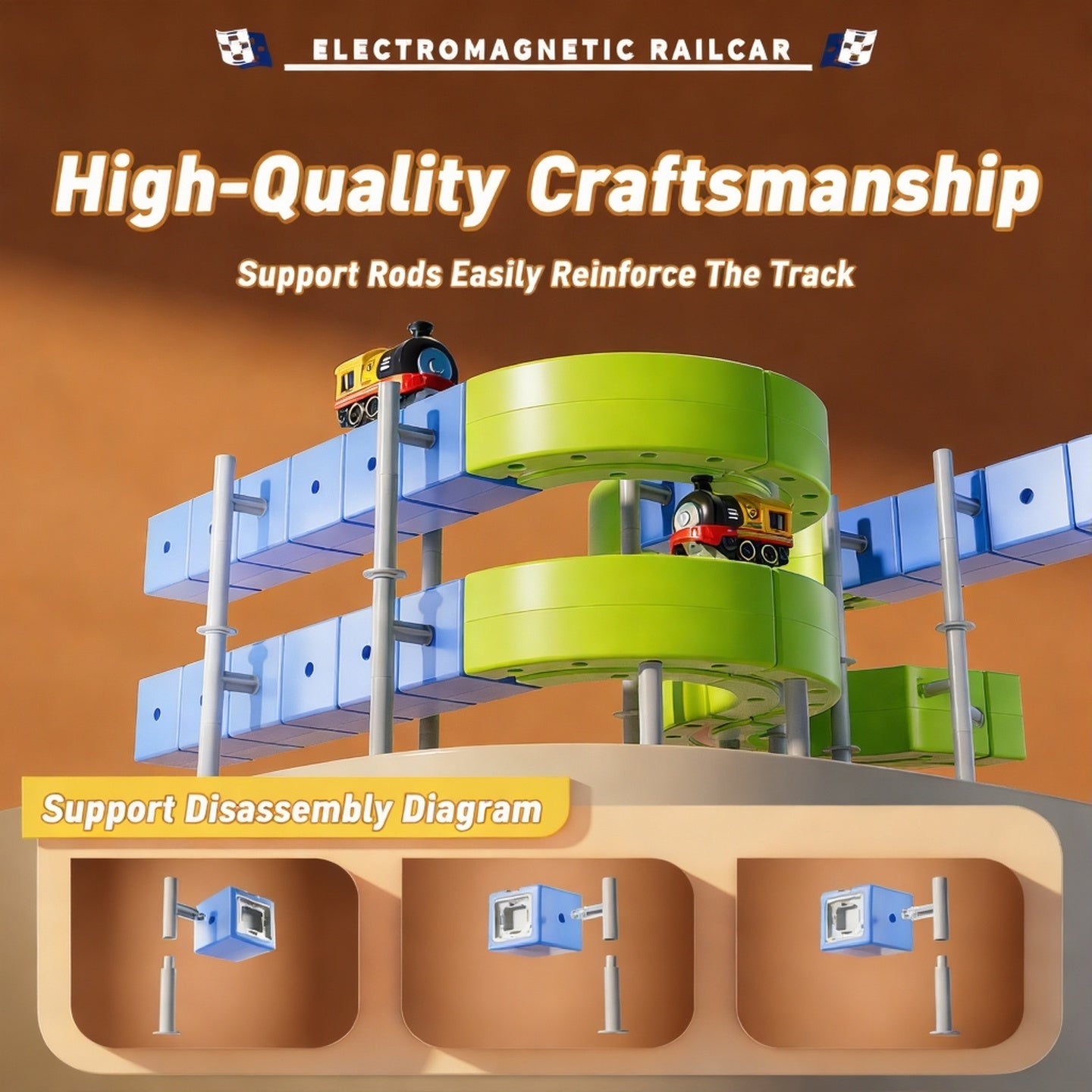 55 PCS Magnetic Electric Track Set