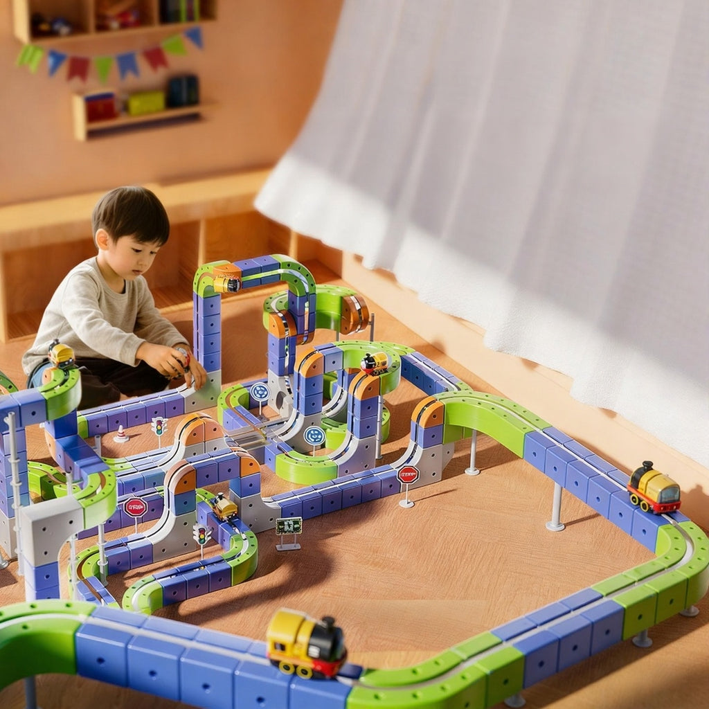 126 PCS Magnetic Electric Track Set