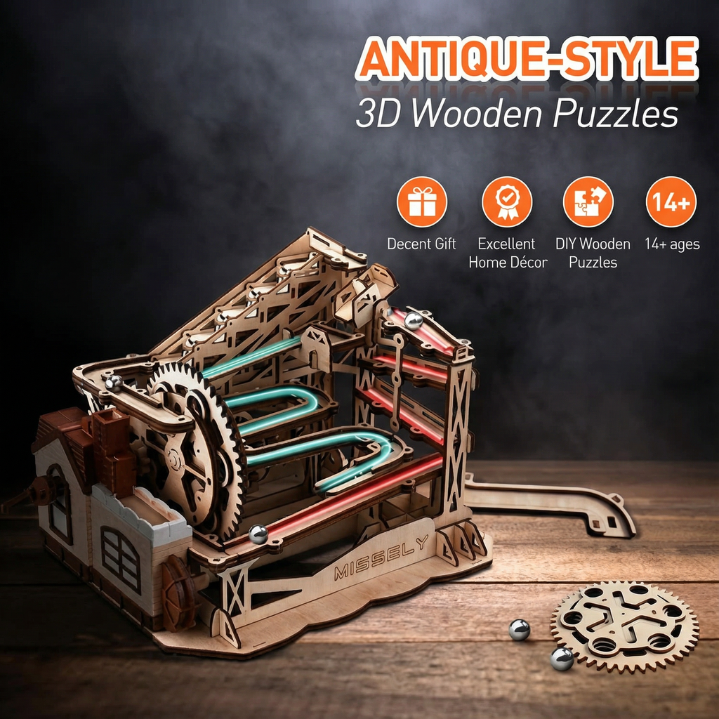 235-Piece 3D Wooden Marble Run Puzzle