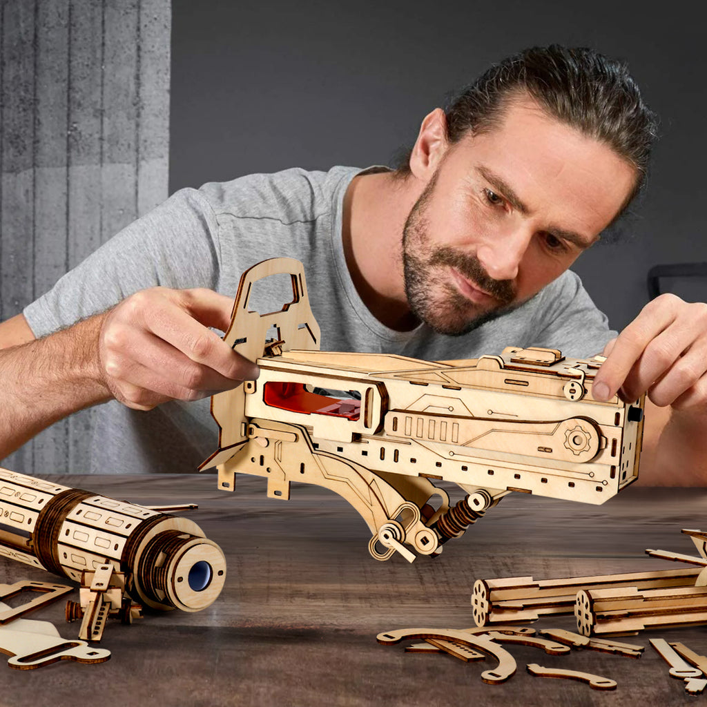 3D Wooden Gatling Foam Blaster Puzzle