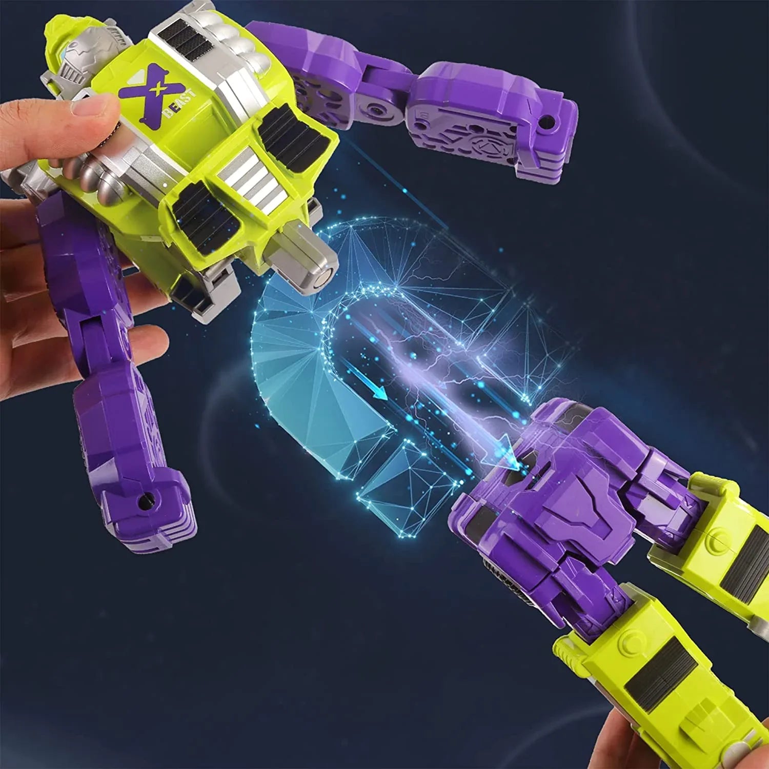 MIEBELY Toddler Robot Vehicles Set - 4Pcs Transforming Robots Toys for Kids - Magnetic Toys with Sturdy Connectors, Easy DIY Assembly Function - 4-in-1 Educational STEM for 3 4 5 6 Year Old Boys - MIEBELY