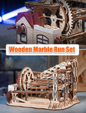 MIEBELY Electrical 3D Wooden Puzzle Craft Toys DIY Marble Run Model Building Kits Block Toys W/Motor Kit, Mechanical Gear Engineering Kit Home Decor Unique Hobbies Idea Gifts for Teens/Adults