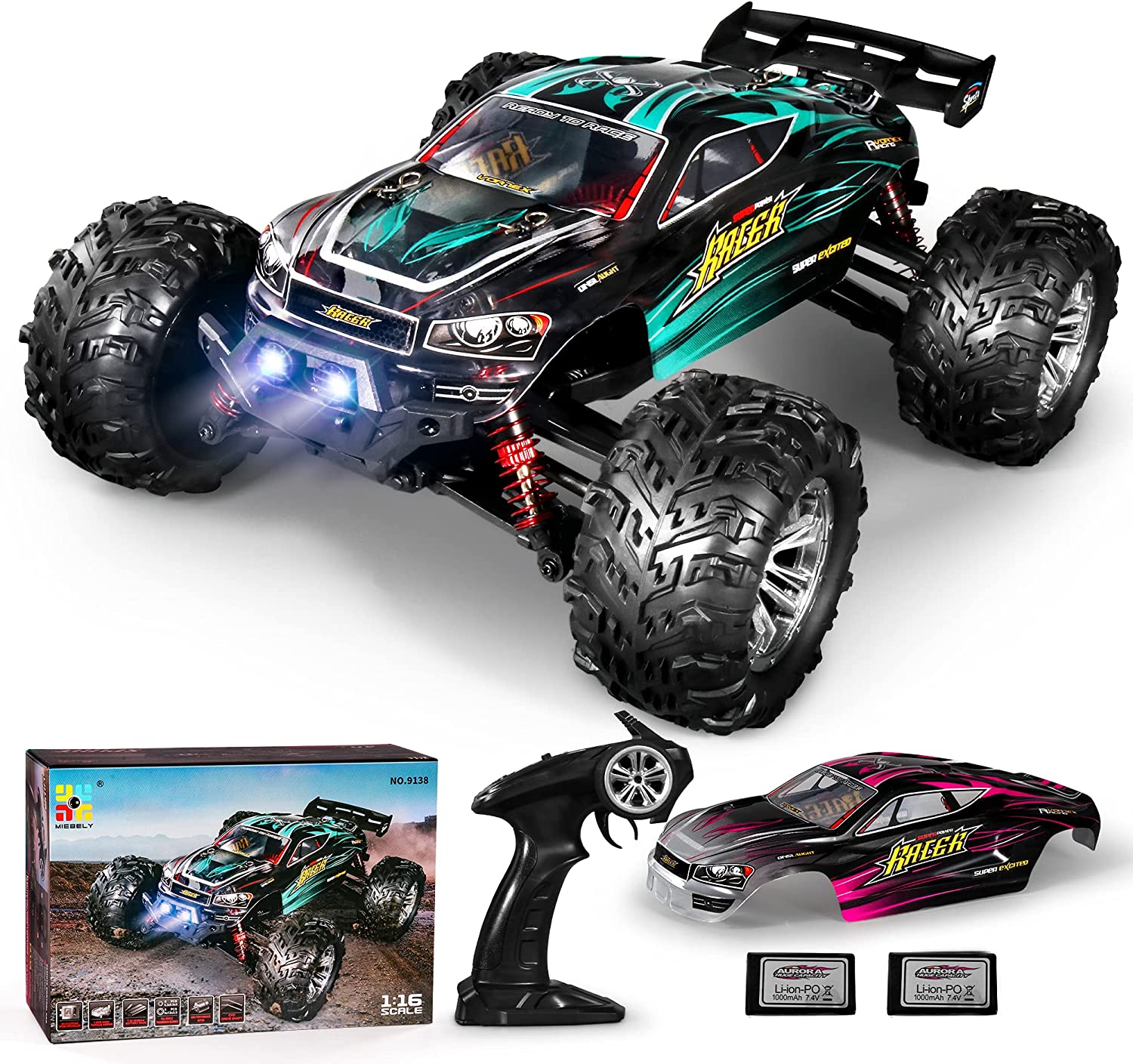 MIEBELY RC Cars 1: 16 Scale All Terrain 4x4 Remote Control Car for Adu
