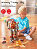Transforming Toys - Dinosaur Robot Action Figures - Magnetic Assembling Robot Toys for Kids All-in-One Design Transforming Animals, Robots, Military Base Including Battle Guns, Cars, Airplane Models