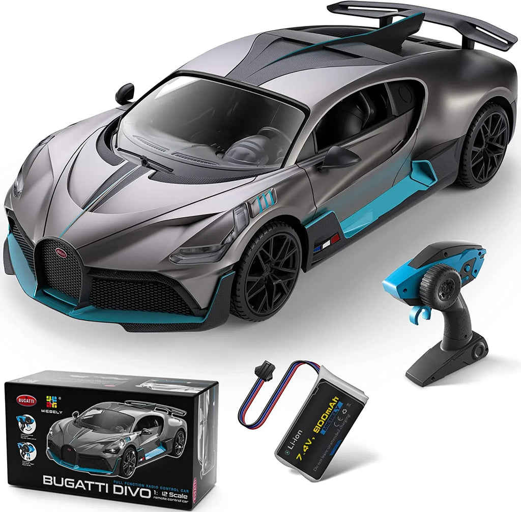 MIEBELY Remote Control Car, Bugatti Divo 1/16 Scale Rc Cars 12Km/h, 2.4Ghz Licensed Model Car 7.4V 500mAh Toy Car Headlight for Adults Boys Girls Age 6-12 Years Birthday Ideas Gift - MIEBELY