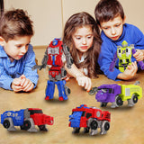 MIEBELY Transforming Toys – Lion Robot Action Figure – Magnetically Assembled Robot Toy for Kids – All in One Design Transforms in Vehicle, Animal, Robot – Includes War Knife (Lion Robot)